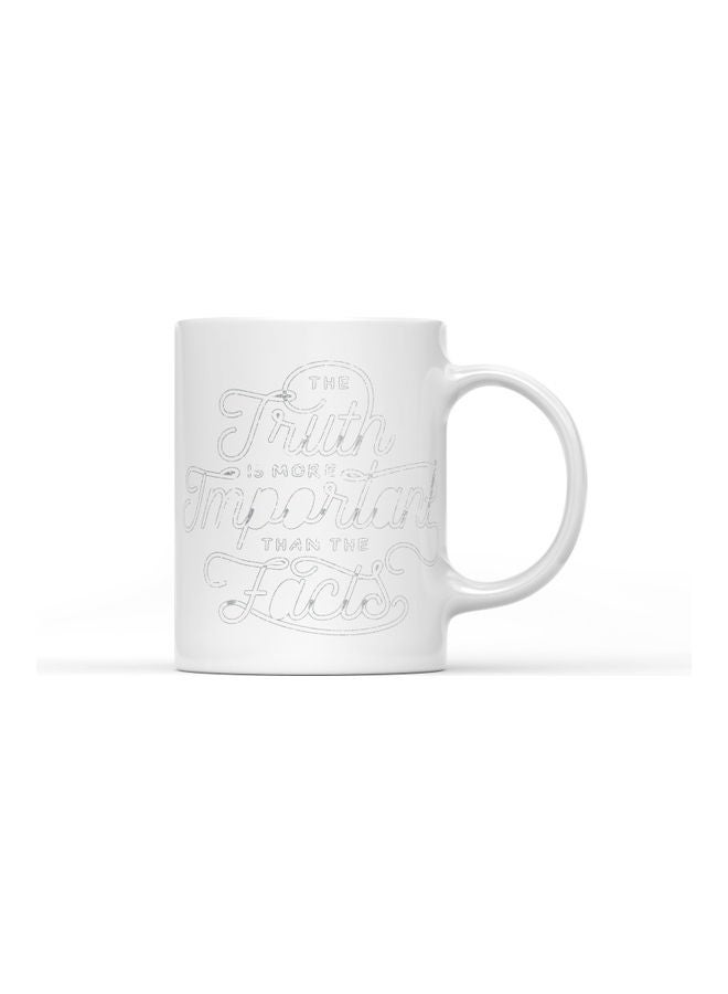 LOUD UNIVERSE Truth Is More Important Quote Printed Coffee Mug White/Grey  - Image 1