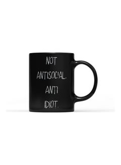 Not Anti Social Design Printed Mug Black/Grey