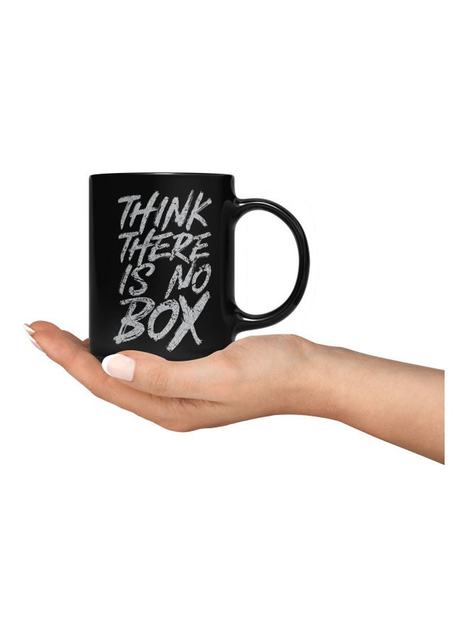 LOUD UNIVERSE Outside The Box Quote Printed Coffee Mug Black/White  - Image 3