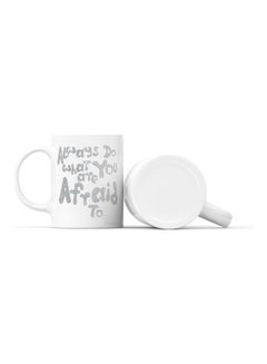 LOUD UNIVERSE Always Do What You Are Afraid To Printed Coffee Mug White/Silver  - Image 2