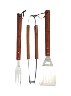 BLACKSTONE 3-Piece Grilling Accessories Silver/Brown 32cm 
