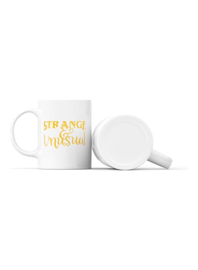 LOUD UNIVERSE Strange And Unusual Printed Coffee Mug White/Gold  - Image 2