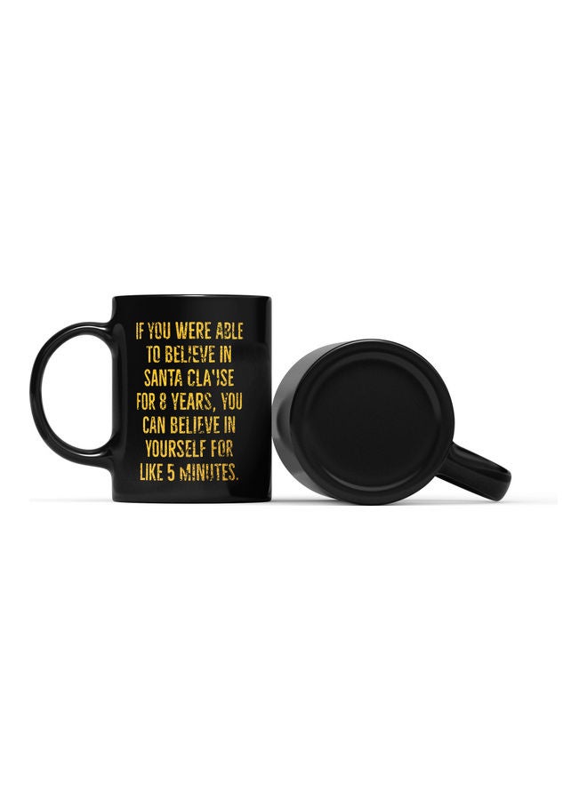 LOUD UNIVERSE Santa Clause Quote Printed Coffee Mug Black/Gold  - Image 2