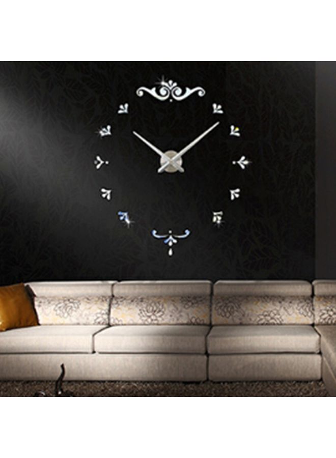 ماستون ملصق جداري عاكس ثلاثي الأبعاد بدون إطار بتصميم ساعة صامتة فضي - Image 4