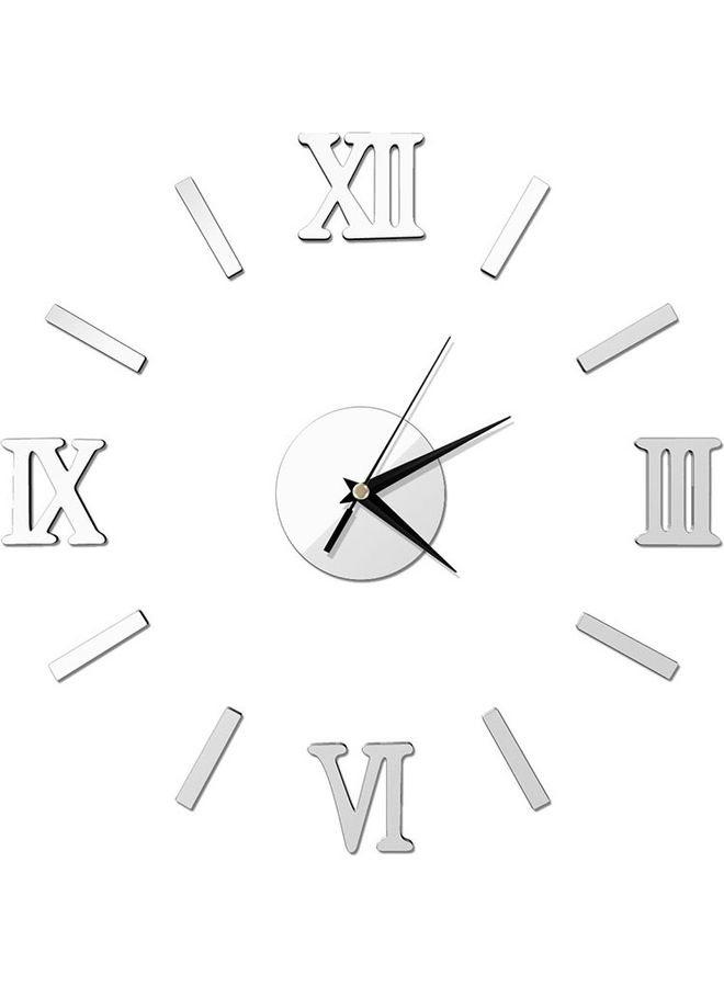 ماستون ملصق ساعة حائط بأرقام رومانية يمكنك لصقه بنفسك فضي - Image 1