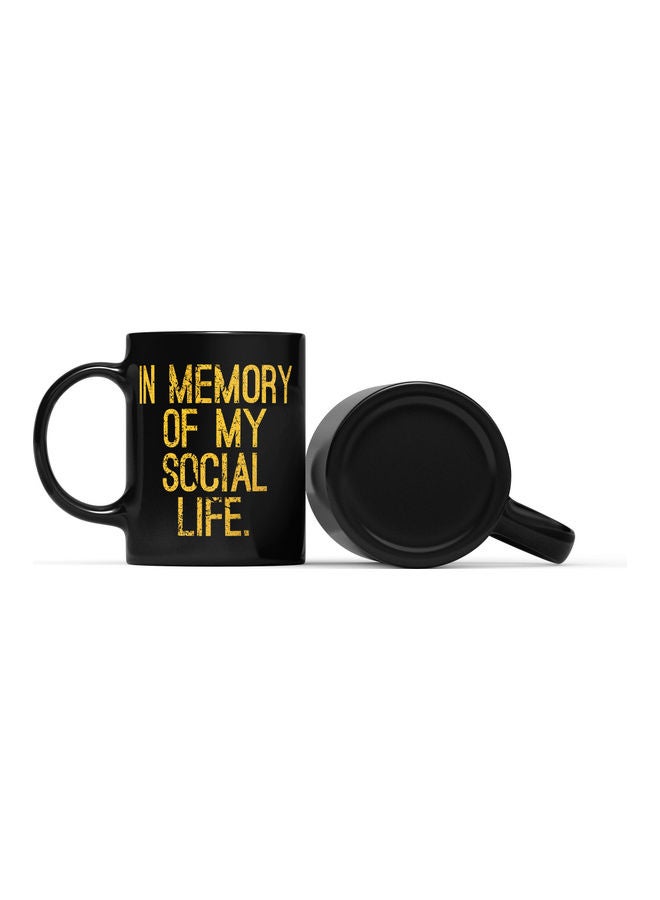 LOUD UNIVERSE I Want To Be A Nice Person Quote Design Printed Coffee Mug Black/Gold  - Image 2