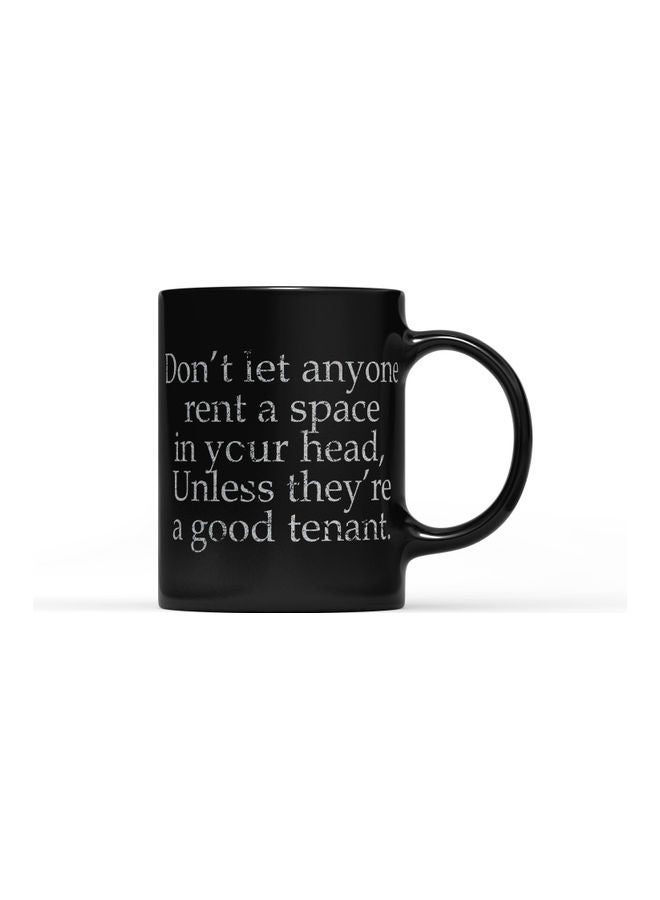 LOUD UNIVERSE Good Tenant Quote Printed Coffee Mug Black/White  - Image 1