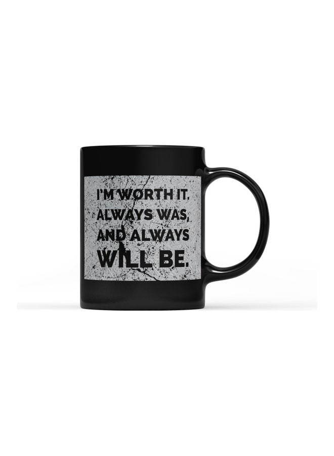 LOUD UNIVERSE Motivational Inspirational Quote Printed Coffee Mug Black/Silver  - Image 1