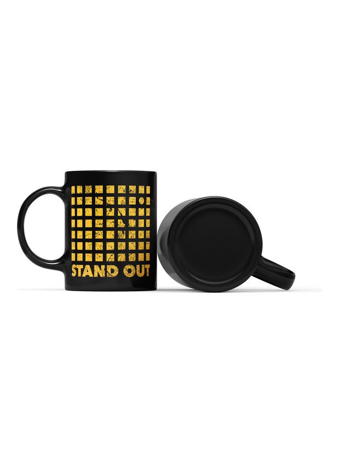 LOUD UNIVERSE Stand Out Quote Printed Coffee Mug Black/Gold  - Image 2
