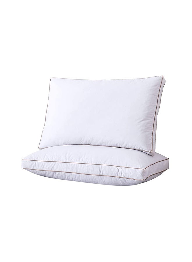 Blueberry 2-Piece Classic Double Piping Pillow cotton White 50x75cm  - Image 1