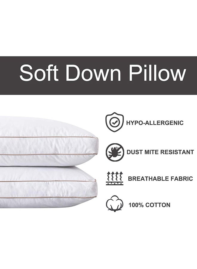 Blueberry 2-Piece Classic Double Piping Pillow cotton White 50x75cm  - Image 2