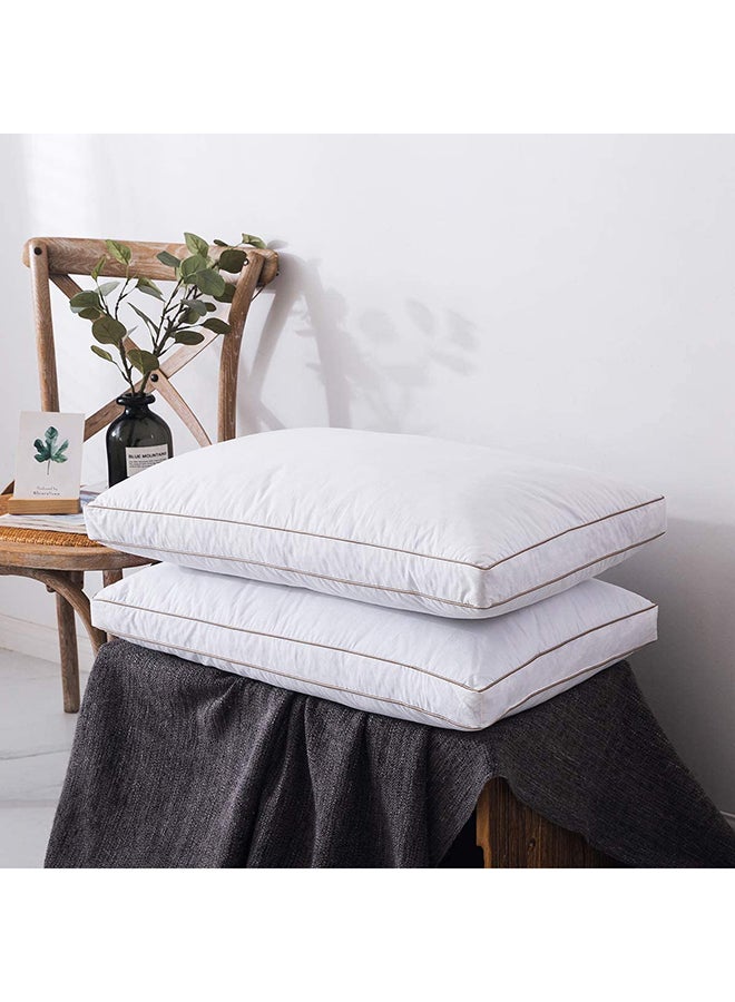 Blueberry 2-Piece Classic Double Piping Pillow cotton White 50x75cm  - Image 4