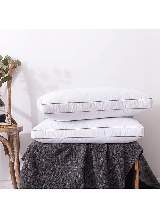 Blueberry 2-Piece Classic Double Piping Pillow cotton White 50x75cm  - Image 5