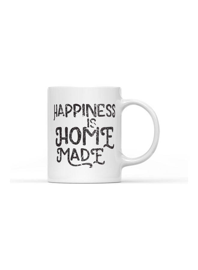 LOUD UNIVERSE Happiness Is Home Made Printed Coffee Mug White/Black  - Image 1