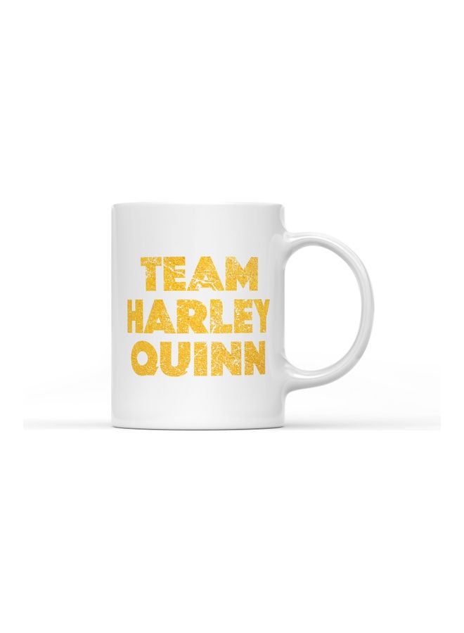 LOUD UNIVERSE Team Harley Quinn Printed Coffee Mug White/Yellow  - Image 1