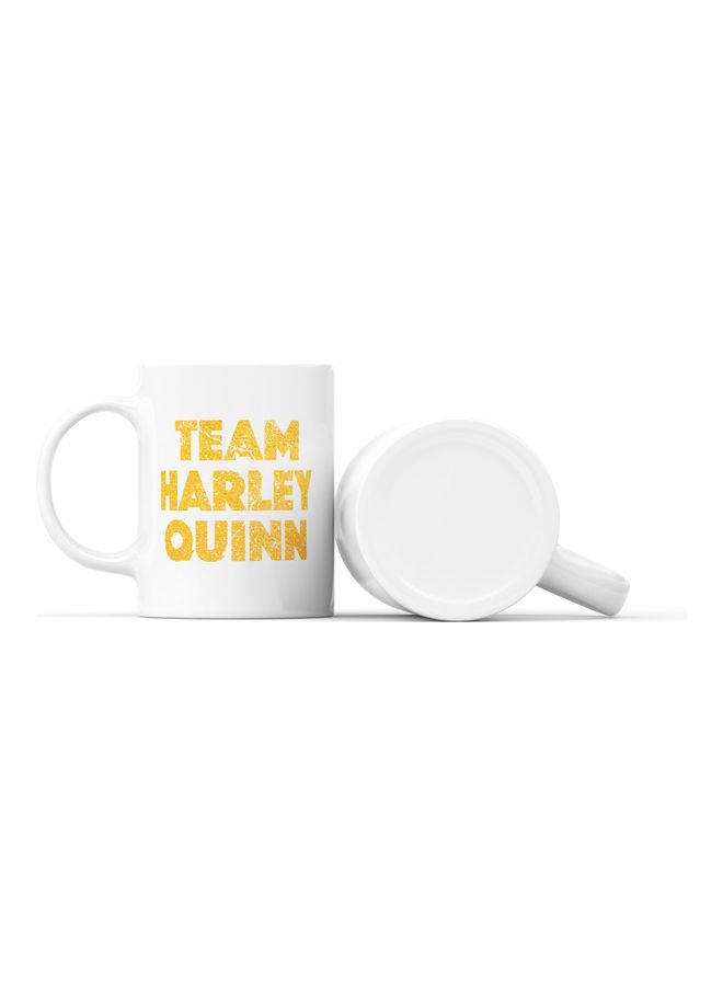 LOUD UNIVERSE Team Harley Quinn Printed Coffee Mug White/Yellow  - Image 2