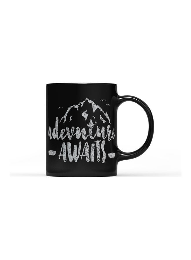 LOUD UNIVERSE Adventure Awaits Design Printed Mug Black/Grey  - Image 1