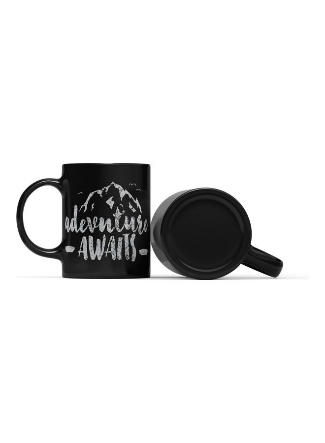 LOUD UNIVERSE Adventure Awaits Design Printed Mug Black/Grey  - Image 2