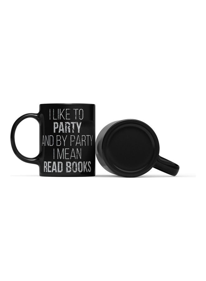LOUD UNIVERSE Like To Party Quote Printed Mug Black/Grey  - Image 2