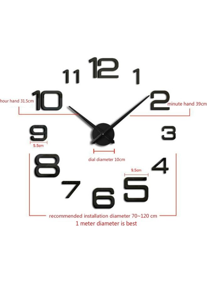 ماستون ساعة حائط لاصقة من الأكريليك أسود - Image 2