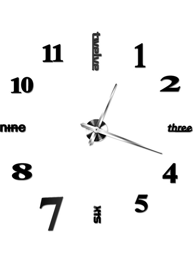 ماستون ملصق جداري ثلاثي الأبعاد بتصميم مبتكر على شكل ساعة يمكنك لصقه بنفسك أسود - Image 1