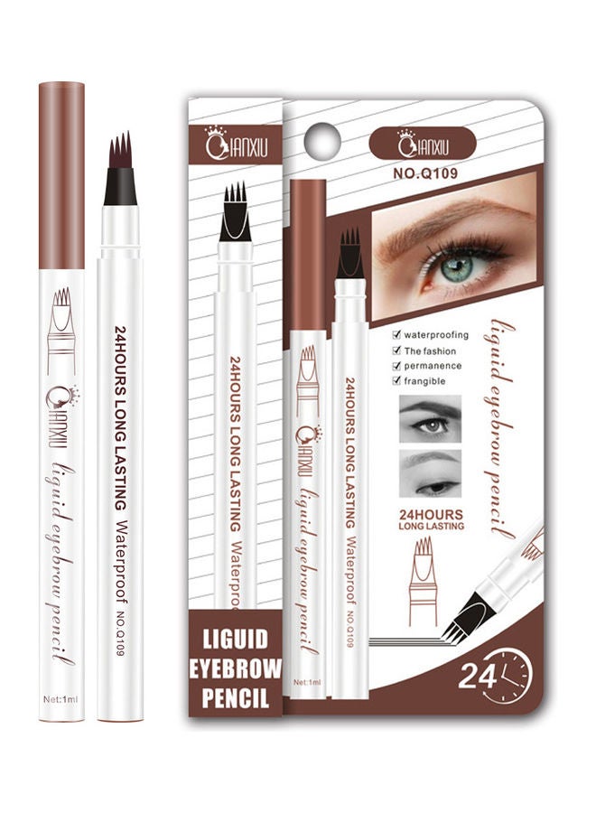 QIANXIU 2-Piece Long Lasting Waterproof Eyebrow Chestnut With Kohl Pencil Set Black - Image 2