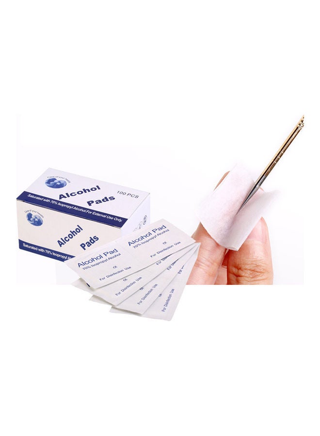 100-Piece Disposable Alcohol Sterilized Cotton Pads White - Image 2