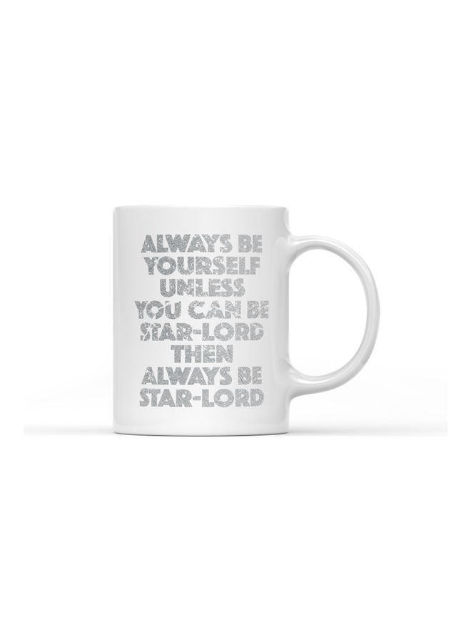 LOUD UNIVERSE Star Lord Quote Printed Coffee Mug White/Silver  - Image 1