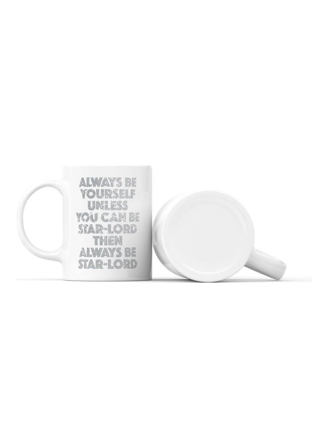 LOUD UNIVERSE Star Lord Quote Printed Coffee Mug White/Silver  - Image 2