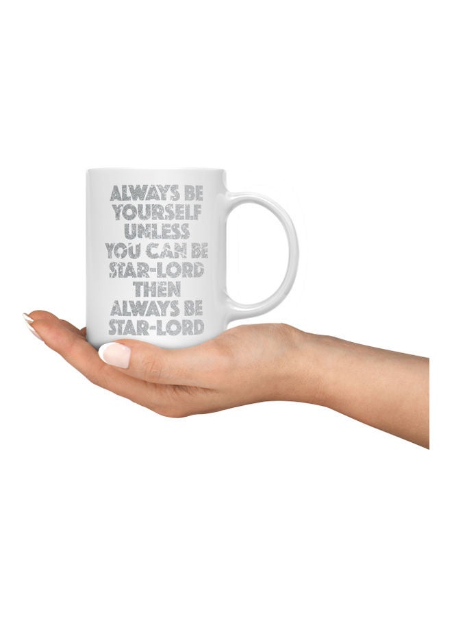 LOUD UNIVERSE Star Lord Quote Printed Coffee Mug White/Silver  - Image 3