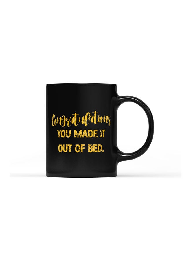 LOUD UNIVERSE You Made It Out Of Bed Printed Coffee Mug Black/Gold  - Image 1