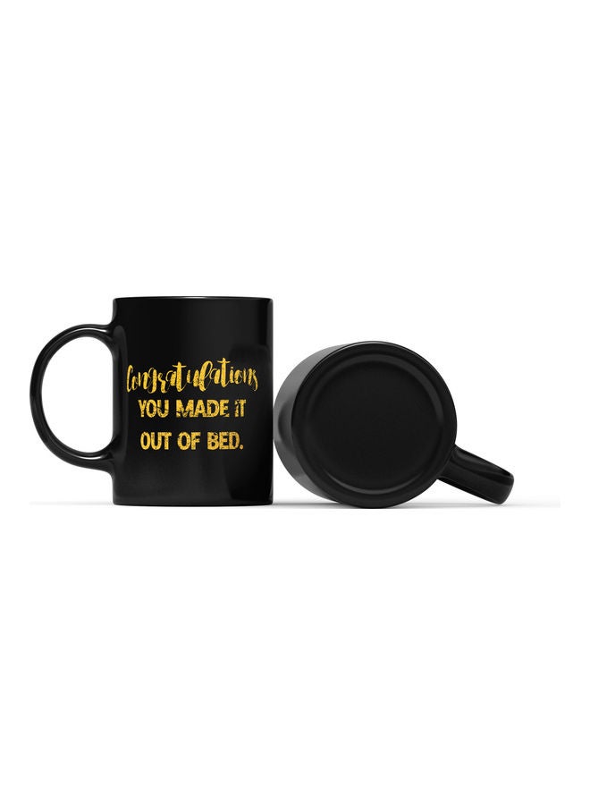 LOUD UNIVERSE You Made It Out Of Bed Printed Coffee Mug Black/Gold  - Image 2