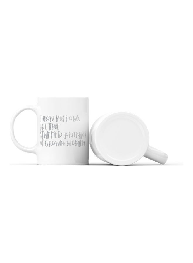LOUD UNIVERSE Throw Pillows Are The Stuffed Animal Printed Coffee Mug White/Silver  - Image 2
