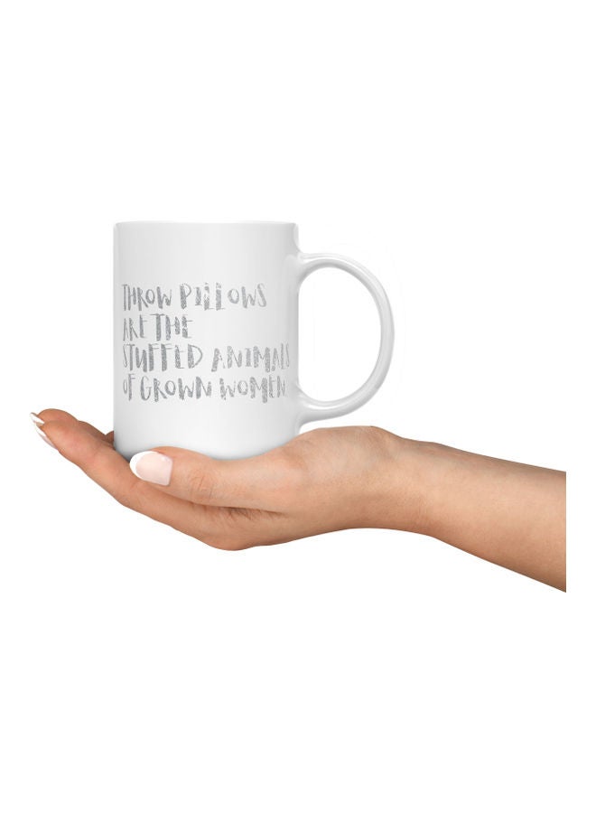 LOUD UNIVERSE Throw Pillows Are The Stuffed Animal Printed Coffee Mug White/Silver  - Image 3