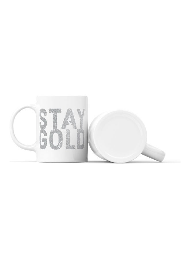 LOUD UNIVERSE Quote Printed Coffee Mug White/Grey  - Image 2