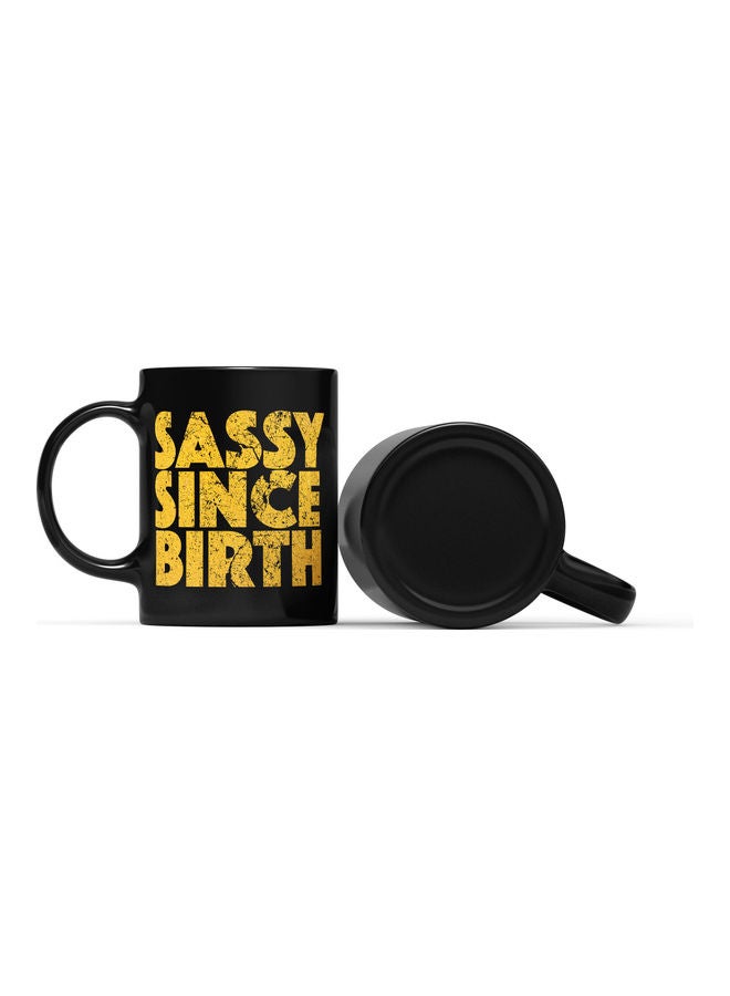 LOUD UNIVERSE Sassy Since Birth Printed Coffee Mug Black/Yellow  - Image 2