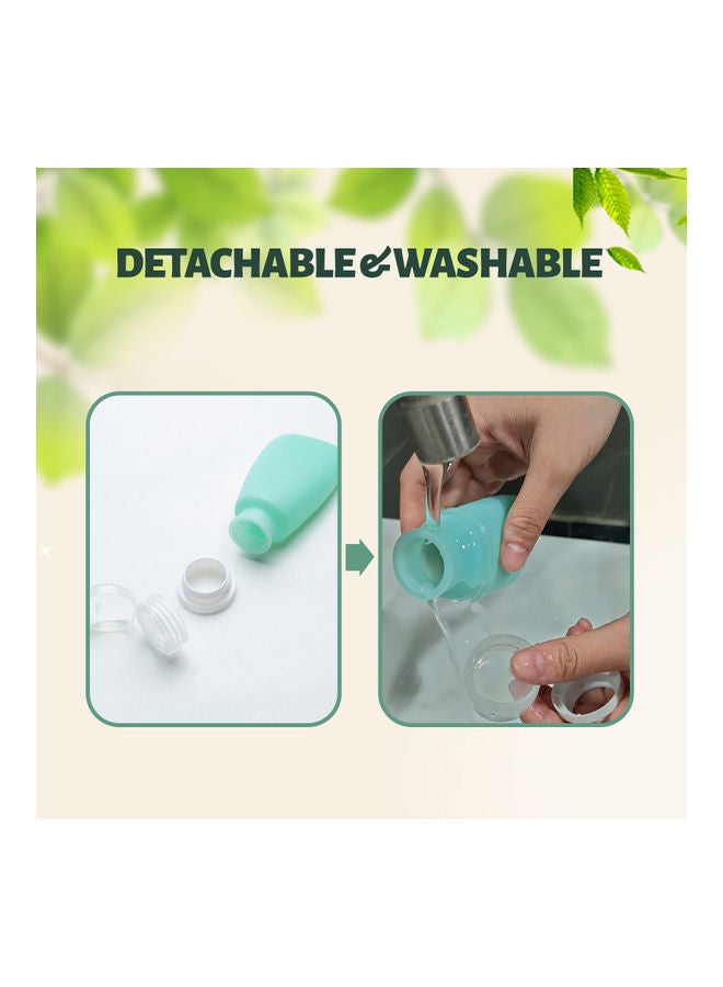 3 Piece Soft Silicone Travel Bottles Green 14.00 X 3.00 X 12.00cm  - Image 4