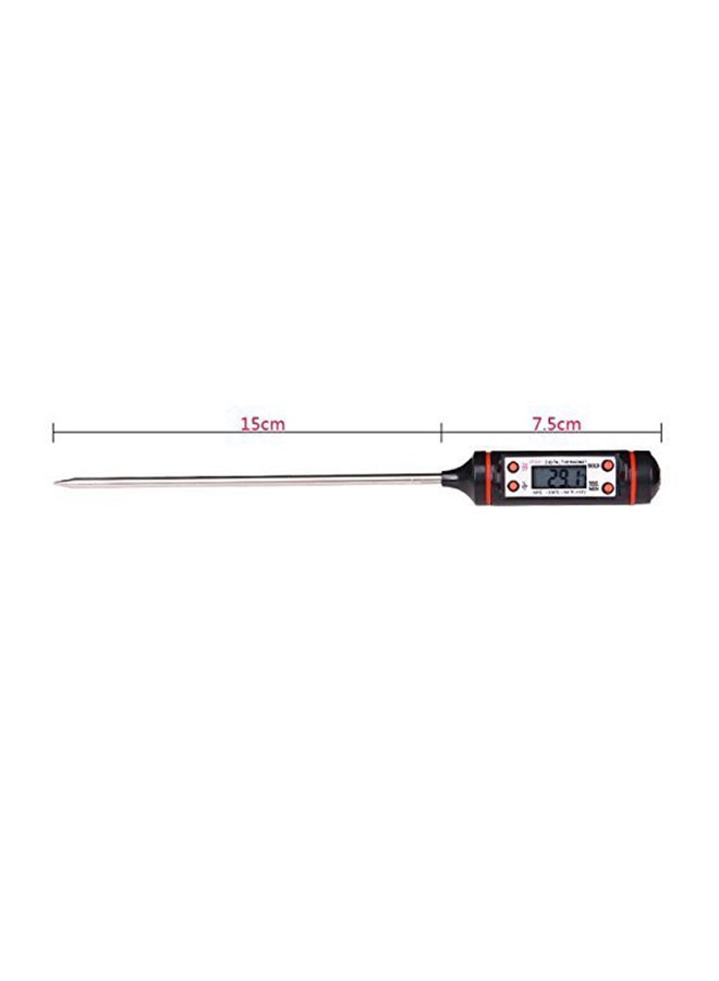 Okayji - Digital Lcd Cooking Food Kitchen Bbq Thermometer Black/Silver 5.9x1inch - Image 1