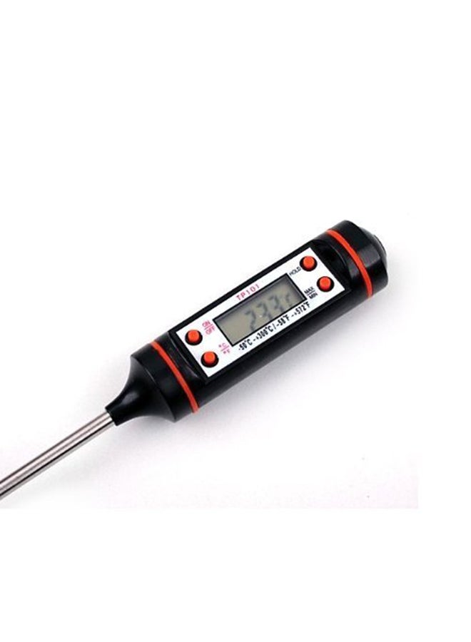 Okayji - Digital Lcd Cooking Food Kitchen Bbq Thermometer Black/Silver 5.9x1inch - Image 1
