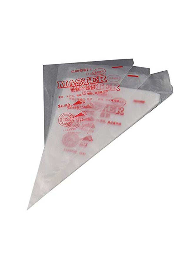Inditradition 100-Piece Cake Pastry Decoration Icing Bags Clear/Red 26x17cm - Image 1