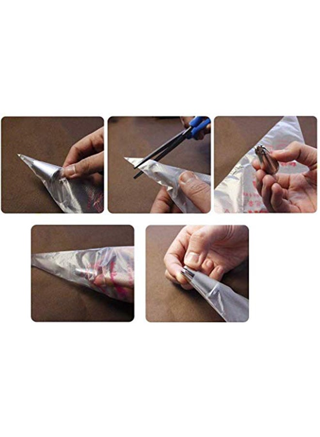 Inditradition 100-Piece Cake Pastry Decoration Icing Bags Clear/Red 26x17cm - Image 2