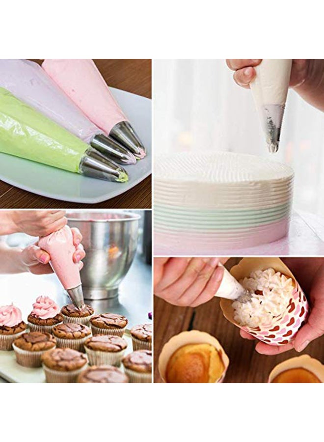 Inditradition 100-Piece Cake Pastry Decoration Icing Bags Clear/Red 26x17cm - Image 5