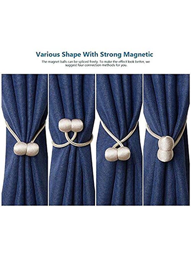 HASTHIP 2-Piece Medium Size Polyester Solid Curtain Tiebacks Gold/Beige 18.9x0.4x1.19inch - Image 4