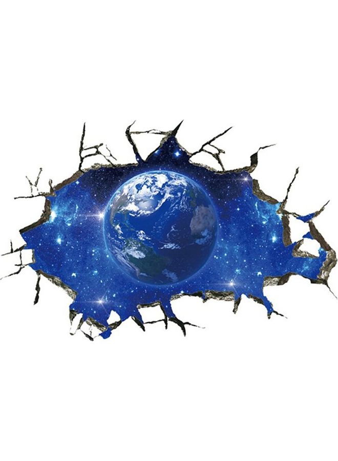 Generic - Removable Broken Wall Galaxy Planet 3D Sticker Multicolour 55 x 36cm - Image 1