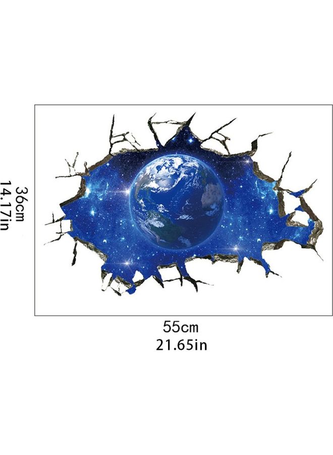Generic - Removable Broken Wall Galaxy Planet 3D Sticker Multicolour 55 x 36cm - Image 1