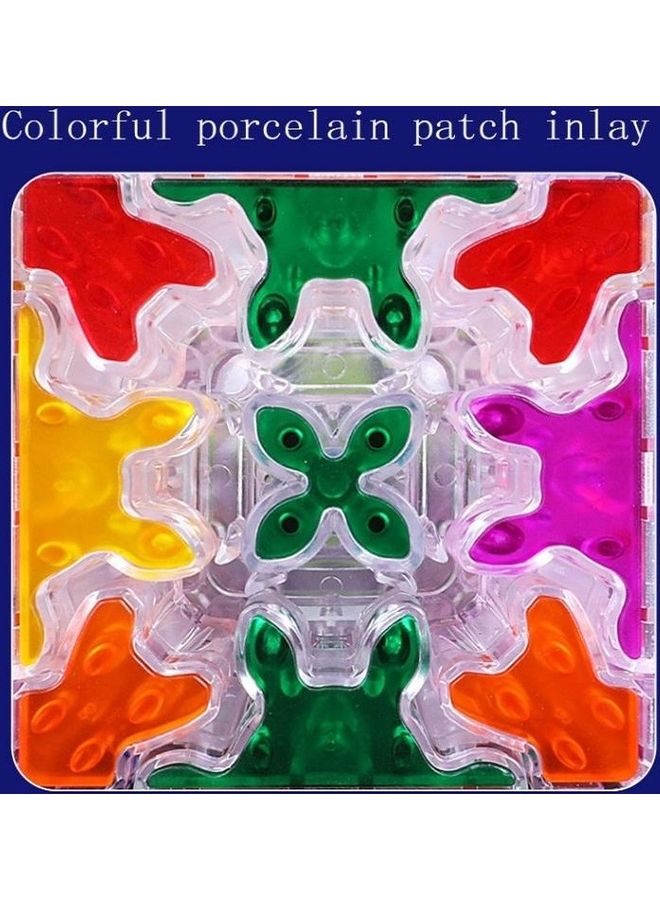 بي جي إم لعبة بازل مكعب روبيك من سلسلة تروس شفافة بثلاثة ترتيبات . - Image 2