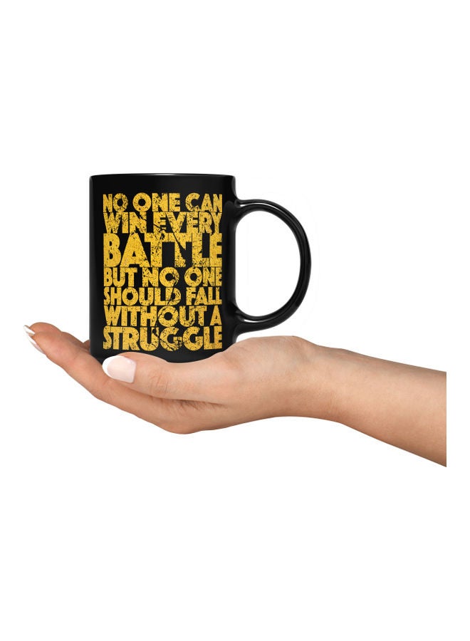 LOUD UNIVERSE No One Can Win Every Battle Printed Coffee Mug Black/Gold  - Image 3