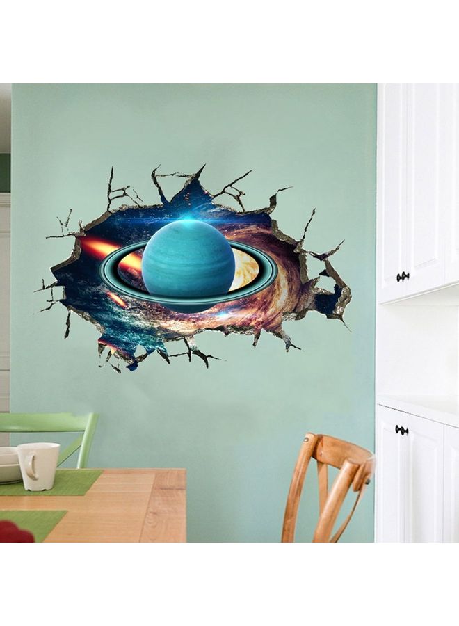 Generic - 3D Broken Wall Galaxy Planet Removable Sticker Multicolour 55 x 36cm - Image 1