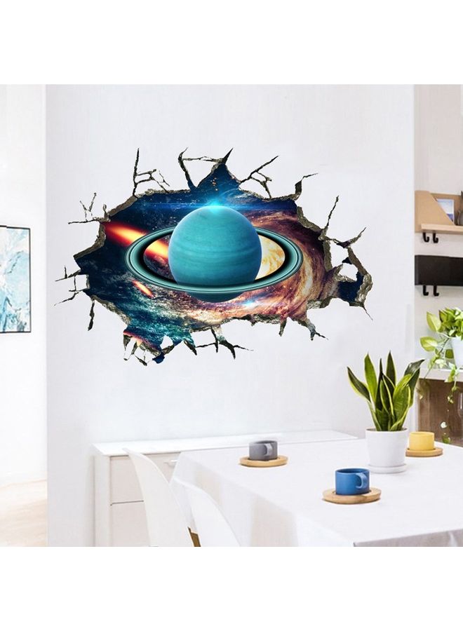 Generic - 3D Broken Wall Galaxy Planet Removable Sticker Multicolour 55 x 36cm - Image 1