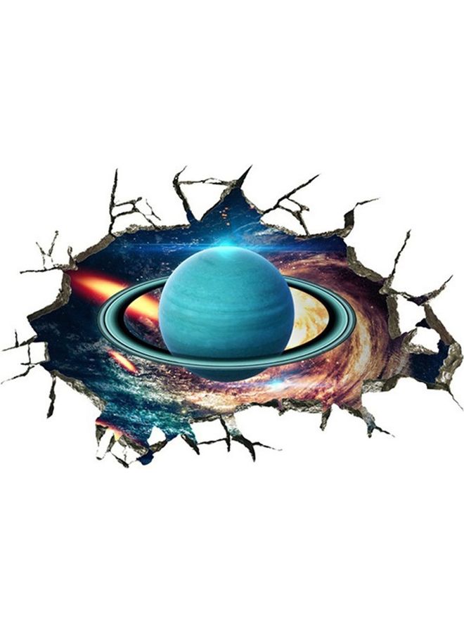 Generic - 3D Broken Wall Galaxy Planet Removable Sticker Multicolour 55 x 36cm - Image 1